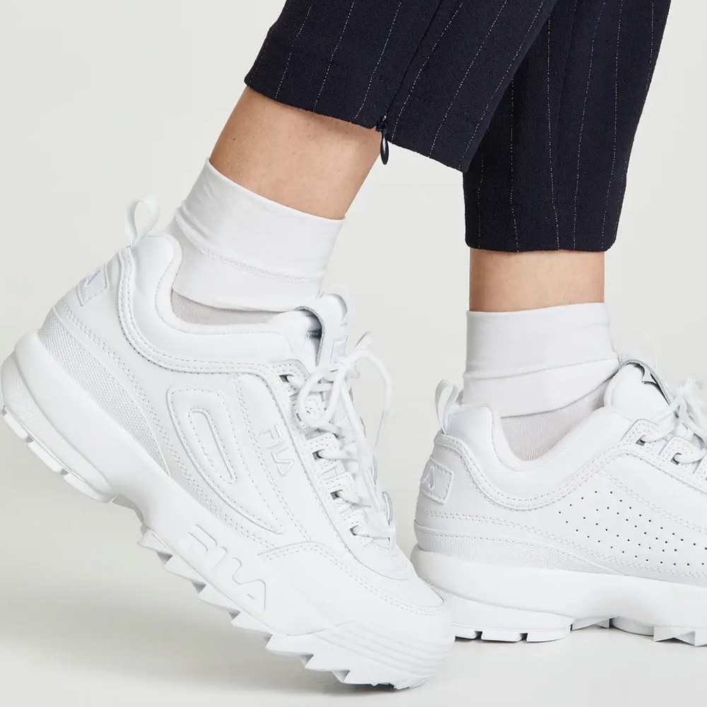 White Fila Shoes. US Size 3.5